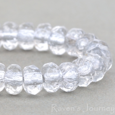 Rondelle (5x3mm) Crystal Transparent with Silver Lining-osx