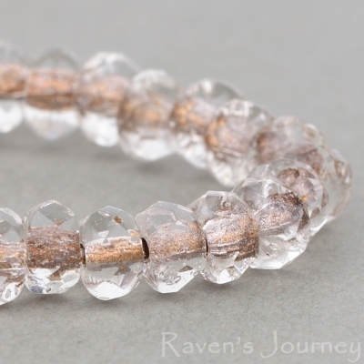 Rondelle (5x3mm) Crystal Transparent with Copper Lining-osx