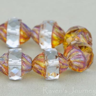 Spiral Central Cut (12x10mm) Sapphire Blue Transparent with Picasso