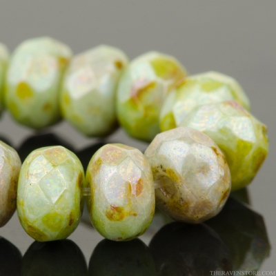 Rondelle (5x3mm) Greenstone Finish Opaque