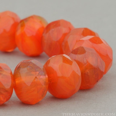 Rondelle (9x6mm) Orange, Fuchsia, Pink Mix Opaque Transparent