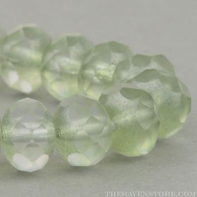 Rondelle (9x6mm) Crystal Green Transparent with Luster