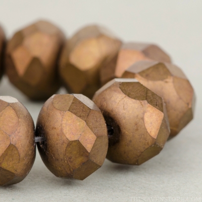 Rondelle (9x6mm) Dark Bronze Opaque Matte