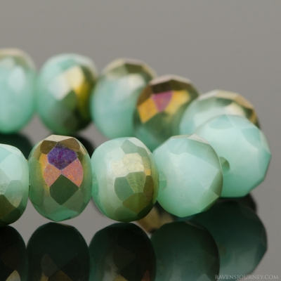 Rondelle (5x3mm) Aqua Silk with Celsian Finish
