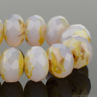 Rondelle (9x6mm) Purple Lilac Opaline with Light Picasso Finish