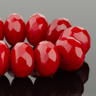 Rondelle (9x6mm) Fire Engine Red Opaline