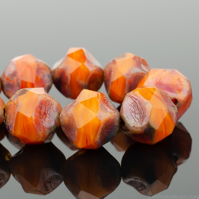 Baroque Central Cut (9mm) Orange Silk with Picasso Finish-osx
