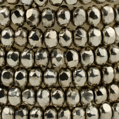 Gem Cut Microspacer (3x2mm) Silver Opaque