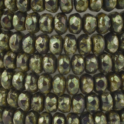 Gem Cut Microspacer (3x2mm) Antiqued Bronze Finish Opaque