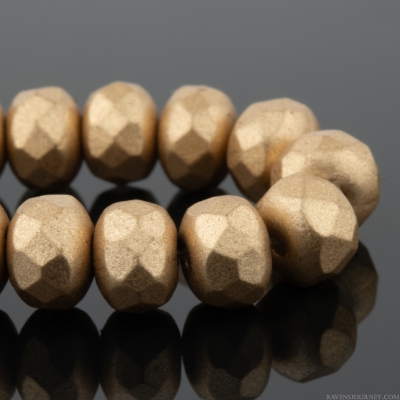 Rondelle (5x3mm) Metallic Opaque Light Gold Satin