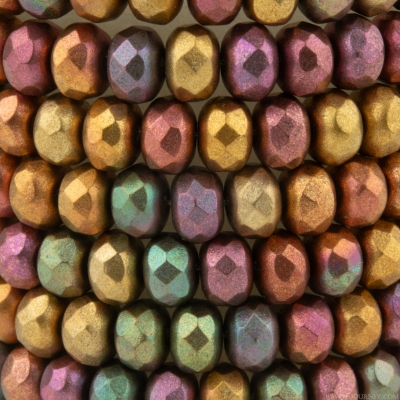 Rondelle (5x3mm) Metallic Rainbow Mix Opaque