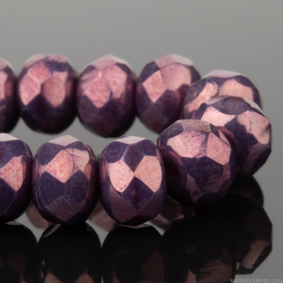 Rondelle (5x3mm) Vivid Purple with Purple Luster