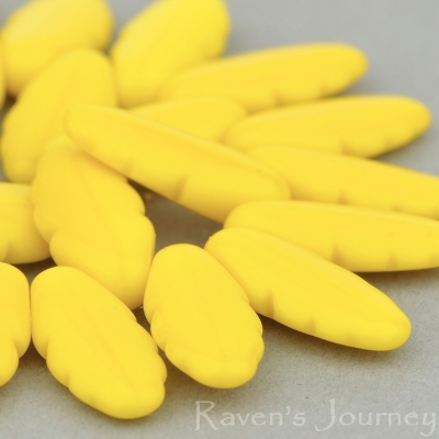 Retro Dagger (14x6mm) Yellow Opaque-osx