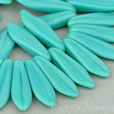 Medium Dagger (16x5mm) Turquoise Teal Opaque