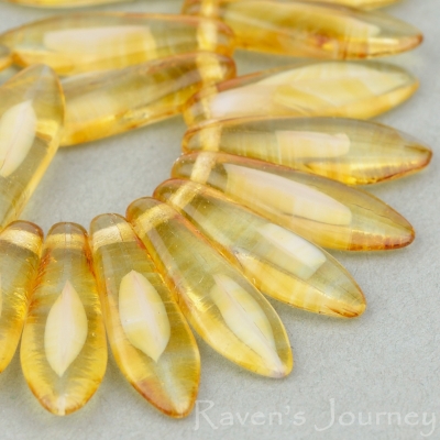 Medium Dagger (16x5mm) Amber White Mix Opaque Transparent-osx