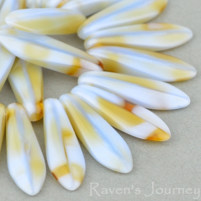 Medium Dagger (16x5mm) Blue Amber Mix Silk-osx