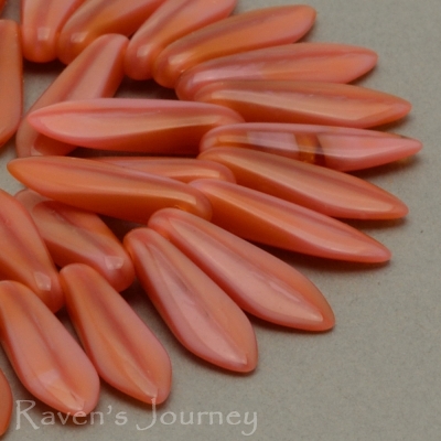 Medium Dagger (16x6mm) Pink Amber Mix Opaque Transparent-osx