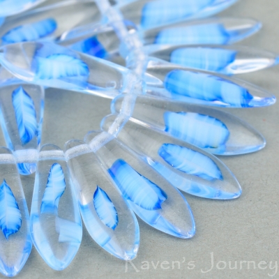 Medium Dagger (16x5mm) Aqua White Crystal Stripe Mix Transparent-osx