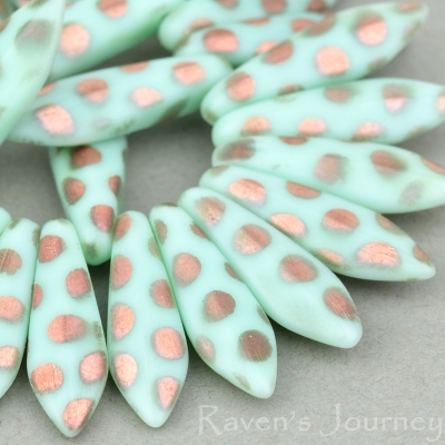 Medium Dagger (16x5mm) Mint Opaque Matte with Copper Dot