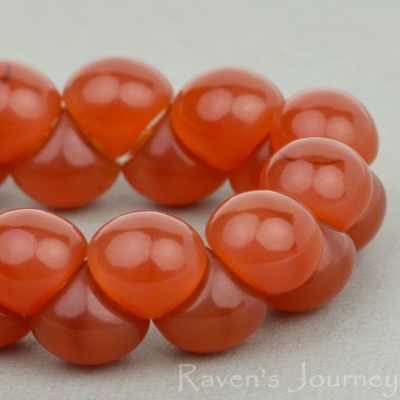 Button Bead (9mm) Carnelian Opaline