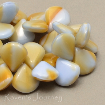 Briolette (12x11mm) Blue Amber Mix Opaque Transparent