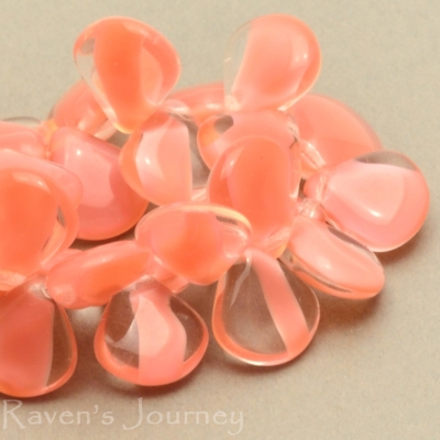 Briolette (12x11mm) Pink Crystal Mix Silk