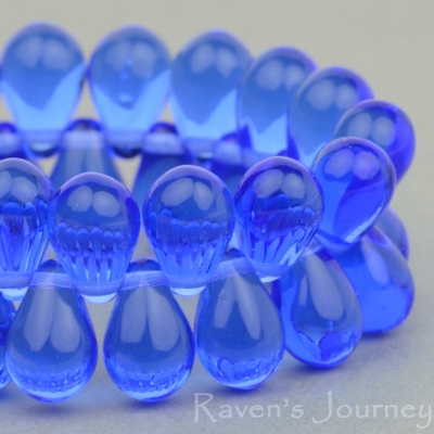 Pressed Drop (9x6mm) Sapphire  Transparent #2