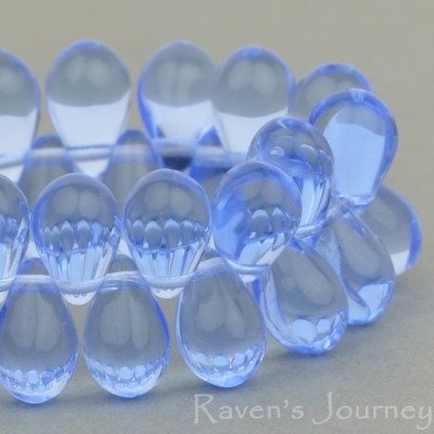 Pressed Drop (9x6mm) Sapphire  Transparent