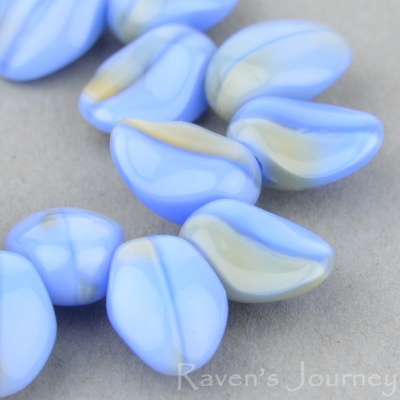 Petal (8x6mm) Blue Gold Mix Opaque Silk-osx