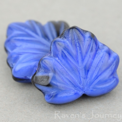 Maple Leaf (13x11mm) Blue Jet Mix Silk-osx