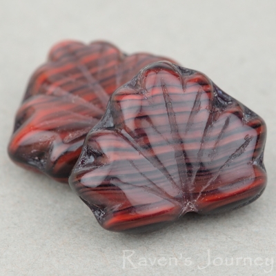 Maple Leaf (13x11mm) Red Jet Mix Opaque-osx