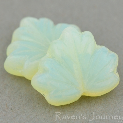 Maple Leaf (13x11mm) Yellow Uranium Opaline
