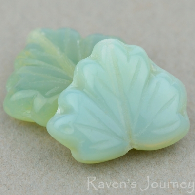 Maple Leaf (13x11mm) Green Grey Opaline