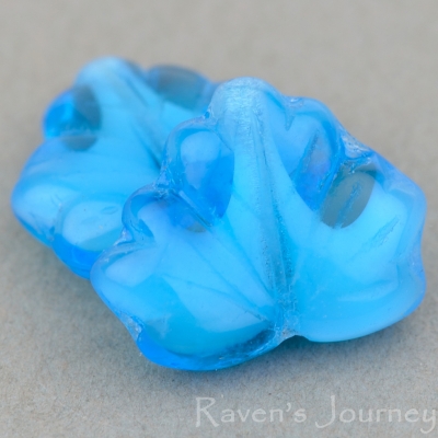Maple Leaf (13x11mm) Aqua White Mix Opaque Transparent