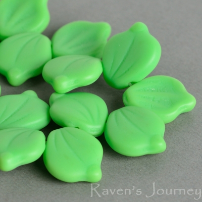 Wide Leaf (15x12mm) Mint Green Opaque Matte