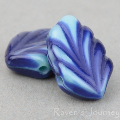 Fan Leaf (12x8mm) Blue Mint Mix Opaque-osx