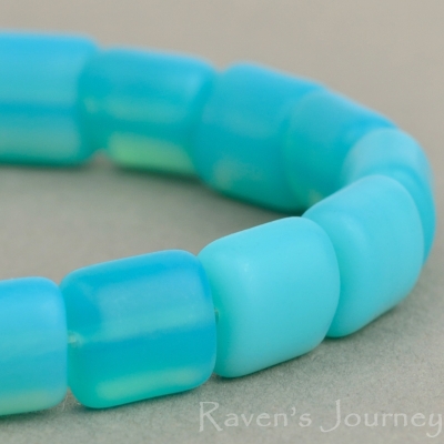 Barrel (8x8x6mm) Aqua Opaline