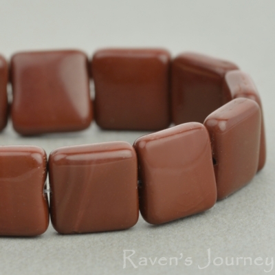 Pressed Square (9mm) Brown Opaque