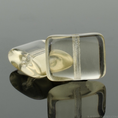Short Hole Rectangle (12x8mm) Smoky Topaz Transparent-osx