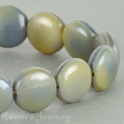 Lentil (10mm) Grey Gold Mix Silk Opaque