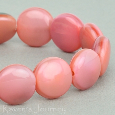 Lentil (10mm) Pink Emerald Mix Silk Opaque