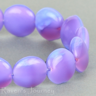 Lentil (10mm) Periwinkle and Fuchsia Silk Mix