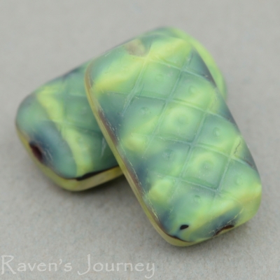 Quilted Pillow (14x8mm) Yellow Tiger's Eye
