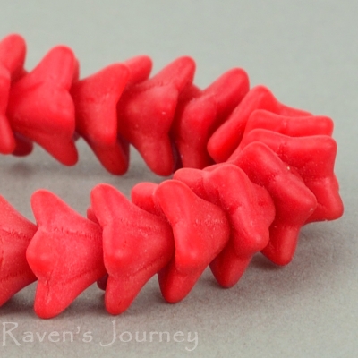 5 Point Bellflower (6x9mm) Red Opaque Matte
