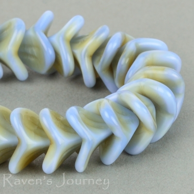 Large Bellflower (12x9mm) Turquoise Amber Mix Opaque Silk-osx