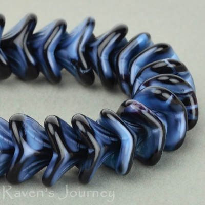 Large Bellflower (12x9mm) Jet Grey Mix Opaque Silk