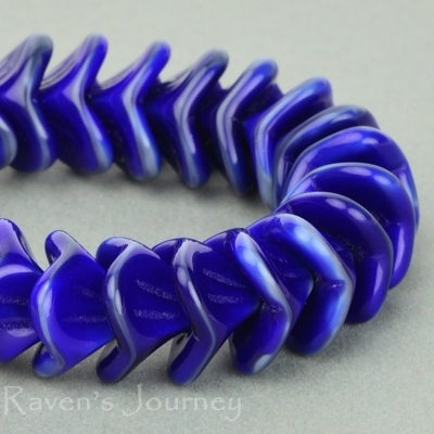 Large Bellflower (12x9mm) Cobalt Grey Mix Opaque