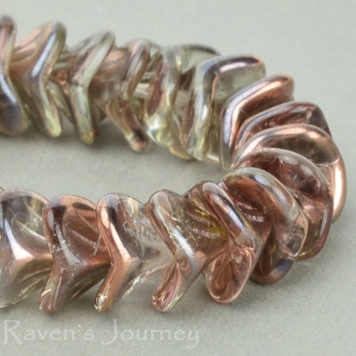 Large Bellflower (12x9mm) Crystal Transparent with Copper-osx