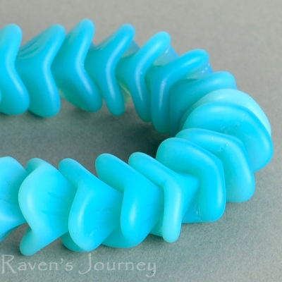 Large Bellflower (12x9mm) Aqua Blue Opaline Matte