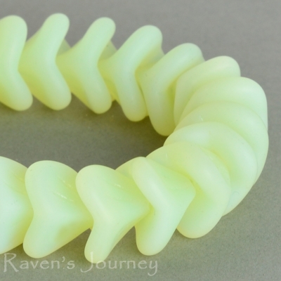 Large Bellflower (12x9mm) Yellow Custard Opaline (Vaseline)Matte